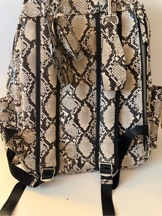Ju-Ju-Be Snake Print Backpack in Neutral Beige and Black